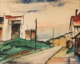 Saint-Idesbald by Paul Delvaux, circa 1924, Aquarelle sur papier, sold Jun 2025