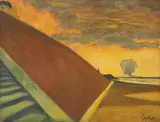 L'escalier, crépuscule jaune by Léon Spilliaert, 1922, Aquarelle et gouache sur papier, sold Jun 2025