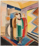 Trois femmes by Sonia Delaunay, 1922, Aquarelle et crayon sur papier, sold Jun 2025
