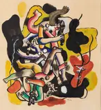 Les Plongeurs by Fernand Léger, 1942, Gouache, aquarelle et encre de Chine sur papier, sold Jun 2025