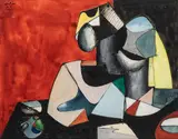 Composition abstraite by Jean Hélion, 1937, Gouache et encre de Chine sur papier, sold Jun 2025