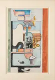 Nature morte au guéridon, au livre ouvert, aux gants et à l'os de boucherie by Charles-Edouard Jeanneret dit Le Corbusier, 1929, Aquarelle et crayon sur papier, sold Jun 2025