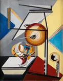 Le sang gazeux by Enrico Donati, 1948, Huile sur toile, sold Jun 2025