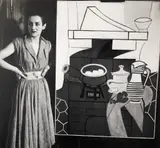 Françoise Gilot à côté de La Cuisine Provençale, c. 1951 by dit Michel Sima Michal Smajewski, Épreuve argentique d'époque, sold Jun 2025