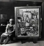 Tsugouharu Foujita avec ses oeuvres, c. 1956 by dit Michel Sima Michal Smajewski, Signées et annotées au crayon par son fils Pierre Sima, sold Jun 2025
