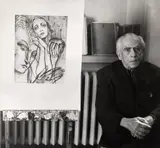 Francis Picabia avec ses œuvres, c. 1950 by dit Michel Sima Michal Smajewski, Signées et annotées au crayon par son fils Pierre Sima, sold Jun 2025