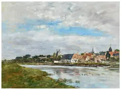 Le vieux port de Touques by Eugène Boudin, 1893, Huile sur toile, sold Dec 2025