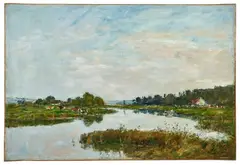 La rivière morte, Deauville by Eugène Boudin, 1894, Huile sur toile, sold Dec 2025