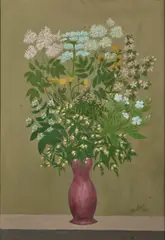 Vase de fleurs by André Bauchant, 1928, Huile sur carton, sold Dec 2025