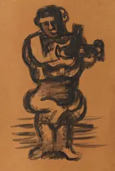 Le violoniste by Jacques Lipchitz, 1914, Lavis d'encre sur papier, sold Dec 2025