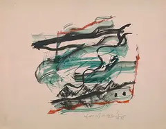 Untitled by Jagdish Swaminathan, Ink on paper pasted on board, sold Jun 2019