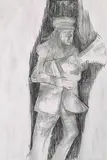 Untitled by Krishen Khanna, Charcoal on canvas, sold Jun 2019