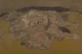 Reclining Figure with Bull's Head by Tyeb Mehta, Oil on board, offered Jun 2019