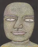 Untitled by Jogen Chowdhury, Ink, pastel and marker on paper pasted on mount board, offered Jun 2019