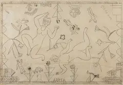 Untitled by Arpita Singh, Charcoal and pencil on paper pasted on mount board, sold Jun 2019