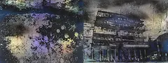 Ironworks without Electricity - II by Justin Ponmany, 2005, Acrylic and hologram on canvas, offered Jun 2019