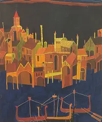 Untitled (Venice) by S. H. Raza, 1952, Gouache on paper, sold Mar 2019
