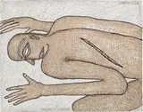 Dead-I by Jogen Chowdhury, 2004, Pen, ink and pastel on paper, sold Mar 2019