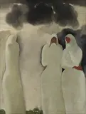 Shrouded Woman by Bhabesh Chandra Sanyal, 1980, Oil on canvas, sold Mar 2019