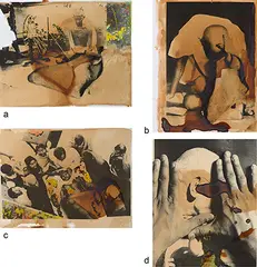 Untitled by Atul Dodiya, Hand coloured photograph with tea stains and photo ink on paper pasted on mountboard, sold Dec 2018