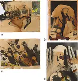 Untitled by Atul Dodiya, Hand coloured photograph with tea stains and photo ink on paper pasted on mountboard, sold Dec 2018