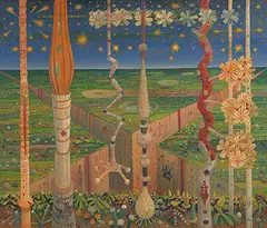 Roof Gardens by Jyothi Basu, Oil on canvas, sold Dec 2018