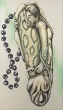Pearl Diver's Embrace by Anju Dodiya, Acrylic on fabric pasted on board, sold Dec 2018