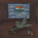 Mama My Kite is Still Flying (Charming Nation) by N.S. Harsha, Acrylic on canvas, sold Dec 2018
