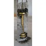 Untitled (Lamp) by Tallur L N, Religious brass lamp, RCC pillar, steel construction rods, sold Dec 2018
