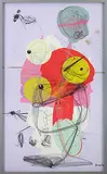 Vore 5: Tongue of Cancer by Aditya Pande, Giclee print with enamel paint, silver leaf and ball-pen, sold Dec 2018