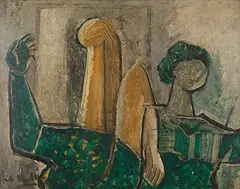 Mirror by Krishna Shamrao Kulkarni, Oil on board, offered Dec 2018