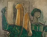 Mirror by Krishna Shamrao Kulkarni, Oil on board, offered Dec 2018
