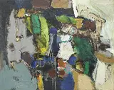 Untitled by Laxman Shrestha, Oil on canvas, sold Dec 2018