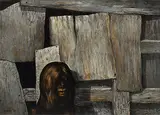 Onlooker by Bikash Bhattacharjee, Oil on paper pasted on board, offered Dec 2018