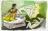 Untitled by M. F. Husain, Watercolour on paper, sold Jun 2018