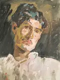 The Artist (Somnath Butt) by S. H. Raza, 1948, Watercolour on paper, sold Jun 2018
