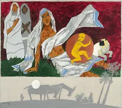 Untitled by M. F. Husain, Oil on canvas, sold Jun 2018