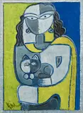 Untitled by Krishna Shamrao Kulkarni, Mixed media on paper, sold Jun 2018