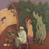 Untitled (Farmer's Family) by A. A. Raiba, Oil on canvas, sold Jun 2018