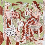 Untitled by K. G. Subramanyan, Gouache on board, sold Jun 2018