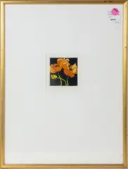 Poppies by Nancy Gross, 1983, etching with aquatint, sold Feb 2026