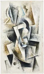 Composition by Robert Marc, circa 1985, Huile sur toile, sold Dec 2025