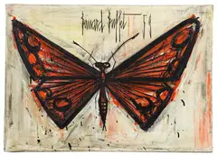Papillon by Bernard Buffet, 1959, Huile sur toile, sold Dec 2025