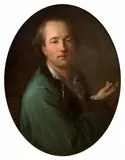 Autoportrait présumé de l'artiste by Nicolas Delapierre, Huile sur toile de forme ovale (Toile d’origine), sold Nov 2025