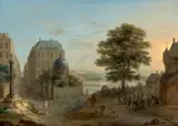 Vue présumée de Paris avec la Seine en arrière-plan by Charles Léopold Grevenbroeck, Huile sur cuivre, sold Nov 2025