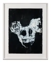 Sans titre (Mickey) by Joyce Pensato, 1993, Peinture laquée sur papier, sold Dec 2025