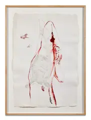 Twist your pelvis, scratch where it itches by Mithu Sen, 2009, Technique mixte sur papier fait main sur mesure, sans acide, sold Dec 2025