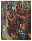 Fête-Dieu à Loctudy by Maurice Denis, 1901, Huile sur carton, sold Jun 2025