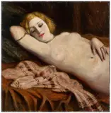 Odalisque by Émile Bernard, 1937, Huile sur carton, sold Jun 2025
