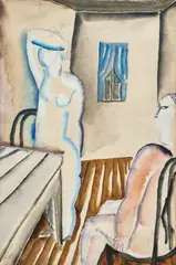 La chambre by Ossip Zadkine, 1921, Aquarelle et crayon sur papier, sold Jun 2025